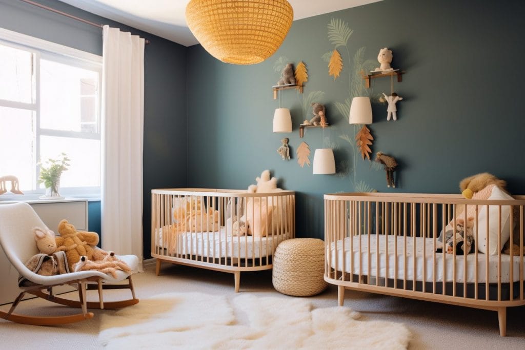 Modern nursery walls in Sherwin Williams color of the year by DECORILLA