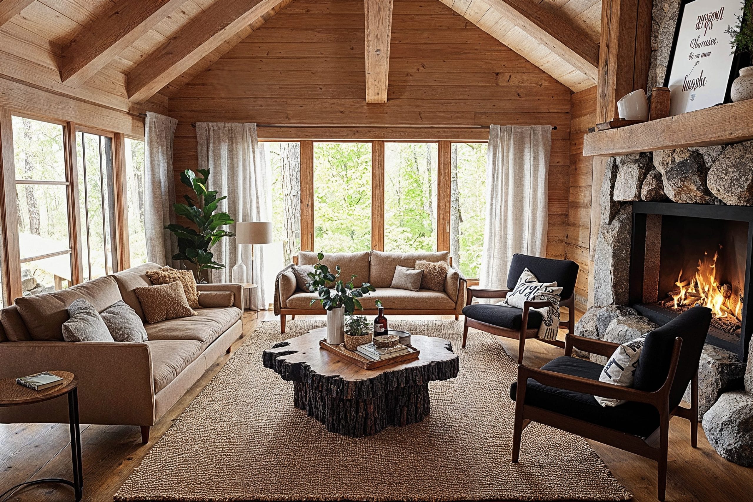 Before & After: Cozy Log Cabin Interior Refresh