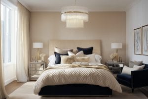 Elegant master bedroom design by Decorilla