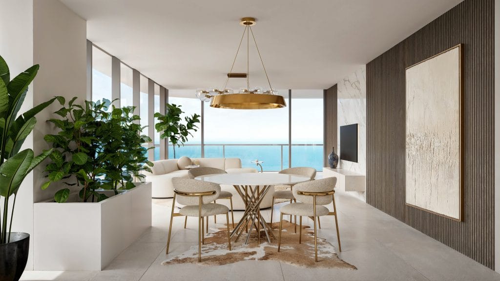 Refined materials and soft curves shape this Miami interior style by Decorilla